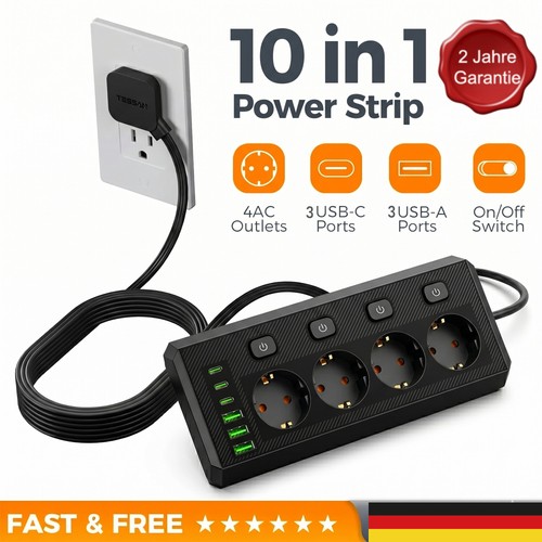 Steckdosenleiste mit 6usb - steckdosenleiste,