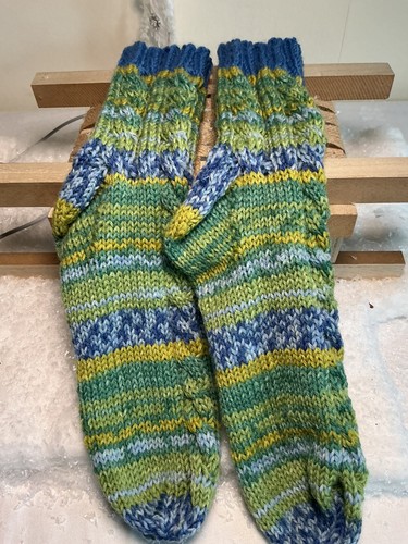 1paar socken handgestrickt - socken,