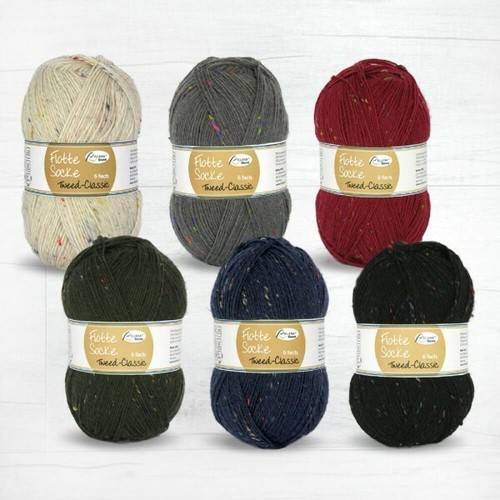 Flotte socke 6fach tweed - 6fach,